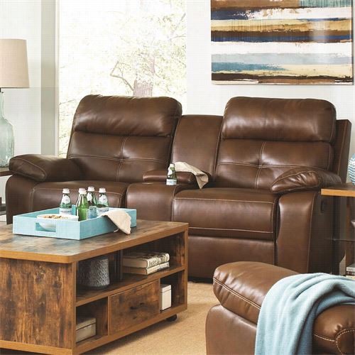 Coaster Fuurniture 601692 Damiano Motion Love Seat In Brown
