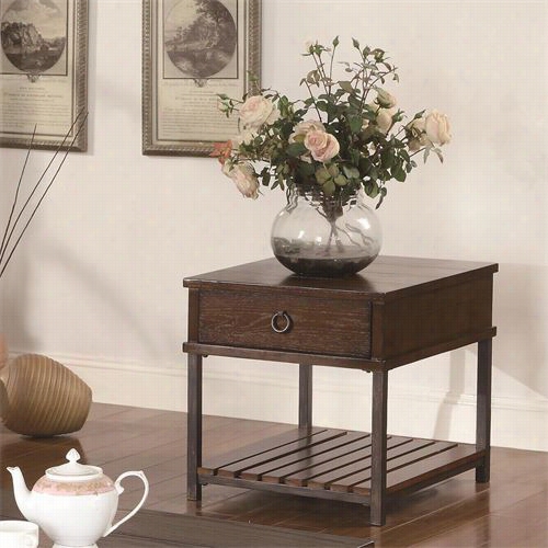 Coas Ge Rfurniture 702807 Occasional Group The Same Drawer Slatted Wood En Dtabl E In Dark Tobacco