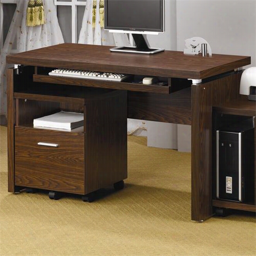 Coaster Furniture 800831 Pe El Computer Desk With Keyboard Tray In Oak