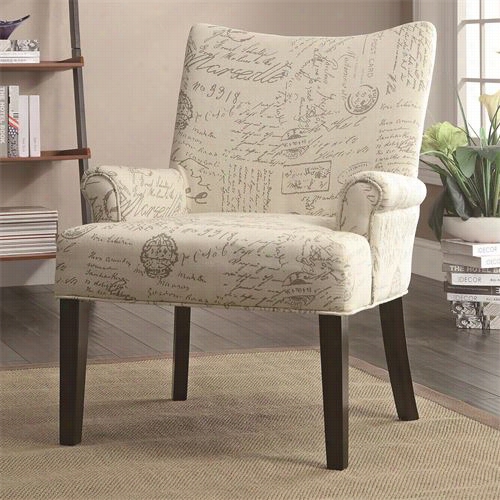 Coaster Furniture 902149 French Script Pattern Accenr Chair In Geometric Circle Pattern