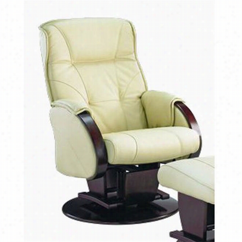 Dutaillier 214-130 Moncao Soft Base Swivel Glider Recliner With Wood Dome