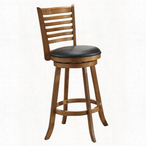 Eci Furniture 1307-04-bs-24 24"" Burnishd Oak Ladder Back Stool - Set Of 2