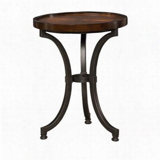 Hammary 358-916 Barrow 24"&quo;t Round Chairsie Table In Mahogany And Metal