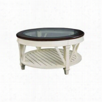 Hammary T2001805-02 Proenade Round Cocktail Table In Fruitwood/antique Linen