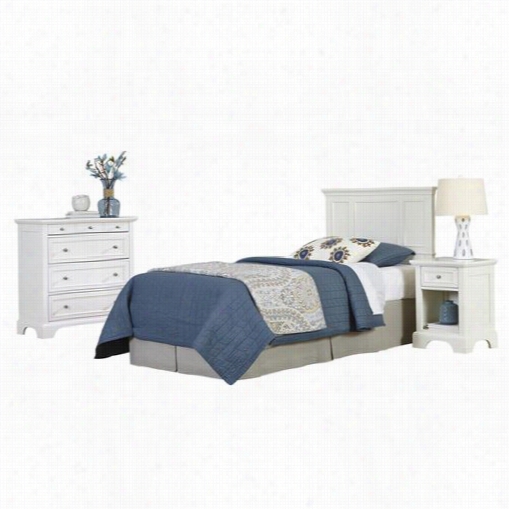 Home Styles 5530-4016 Naples Twin Headboard, Night Stand And Chest In White