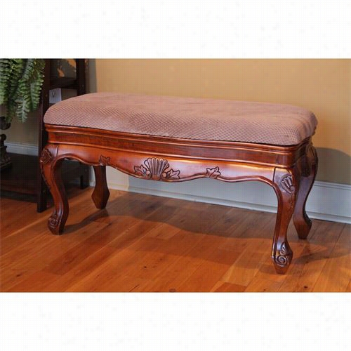 Interjational Caravan 3880 Carved  Wood Vanity Bench