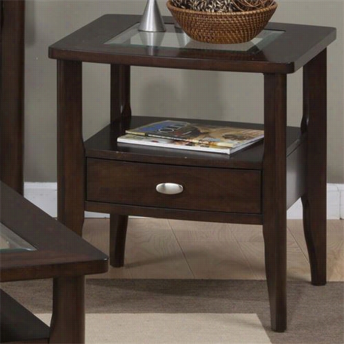 Jofran 827-3 Montego Merlpt Ssquare End Table With Glass Top