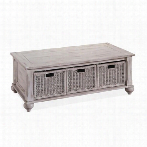 Klaussner 842-819ctbl Treasures Rectangular Cocktail Table In White