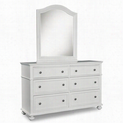 Legacy First-rate Furniture 2830-1100-2830-0100 Madison Dresser With Mirror In Natural White Painted