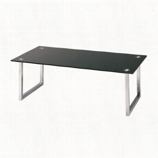 Lite Sojrce Ldk-6141cblk Dane Coffee Table In Chrome/tempered Black Glass Top