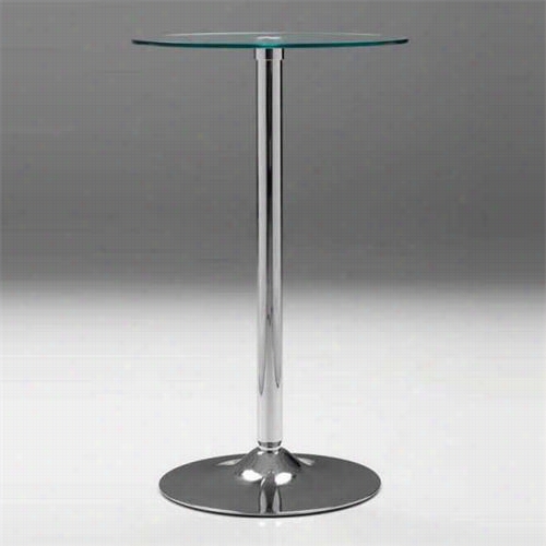 Mobital Blade-bar-table Blade Bar Table In Stainless Steel With Glass Top