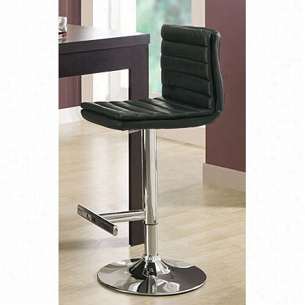 Monarch Specialties I2356 Set Of 2 Metal Hydraulic Lift Barstool In Blck/chrome