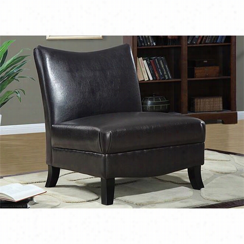 Mnoarch Specialties I8046 Leatheer Look Accent Chair In Dark Bdown