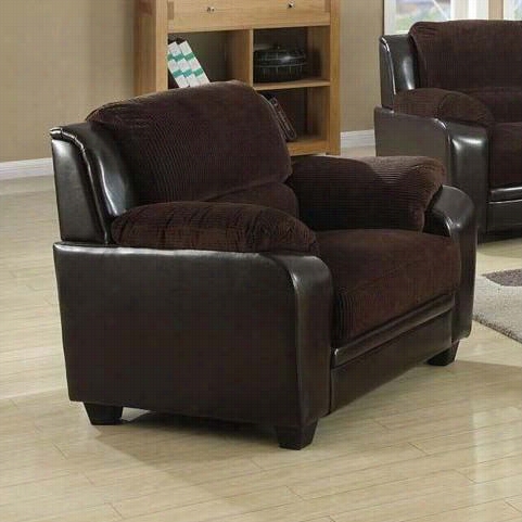 Monarch Specialtiesi 8901br Corduroy/brown Leather-look Chair In Chocolat