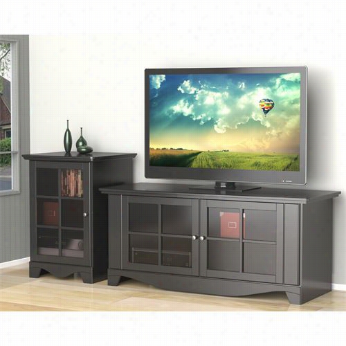 Nexera 400366 Pinnacle Transitional 56"" Entert Ainment Kit Includdes Tv Stand And 1 Door Audio Tower
