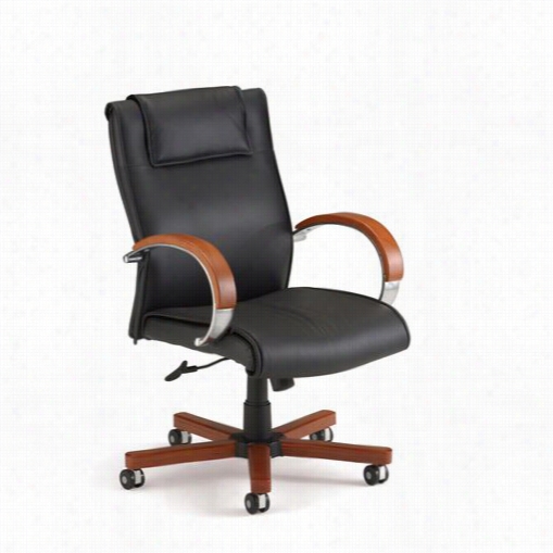 Ofm 561-l Apex Series Leqther Executive Mid- Back Chair