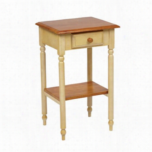 Osp Designs Cc04 Countr Ottage Telephone End Table In Butermilk & Cherry