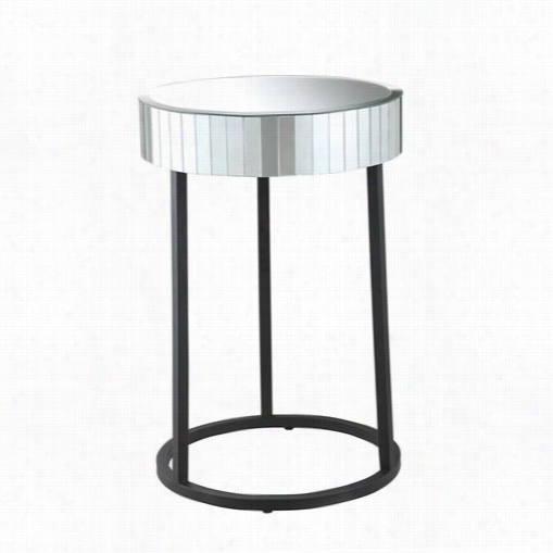 Osp Designs Kry17-a Krystal Round Mirror Accent Stand  In Gentle/black