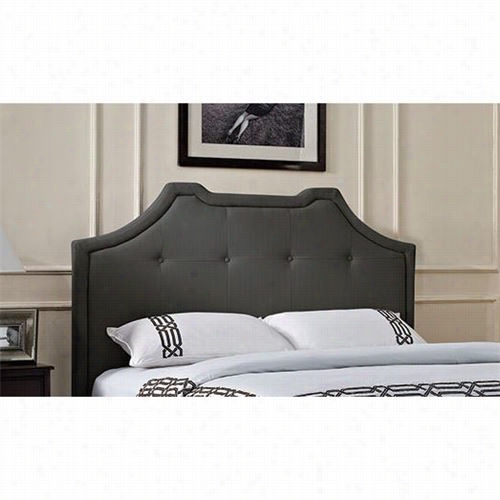 Powell Furniture 167-073 Crown Buttton Tuft Queeen/full Headboard In Black