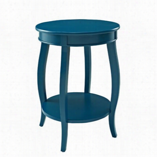 Powellf Urniture 287-350 Round Table In Teal With Shelf