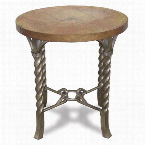 Riverside 45211 Medleyr Ound  Lamp Table In Penney Patina