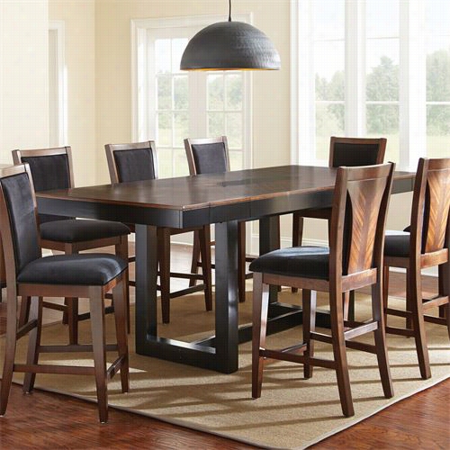 Steve Silver Jn700p Julian Counter Heiggt Dining Table In Zebra Wood/black