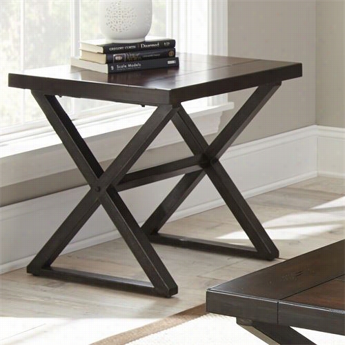 Steve Silver Mh300e Omaha End Table In Burnished Dark Cherry