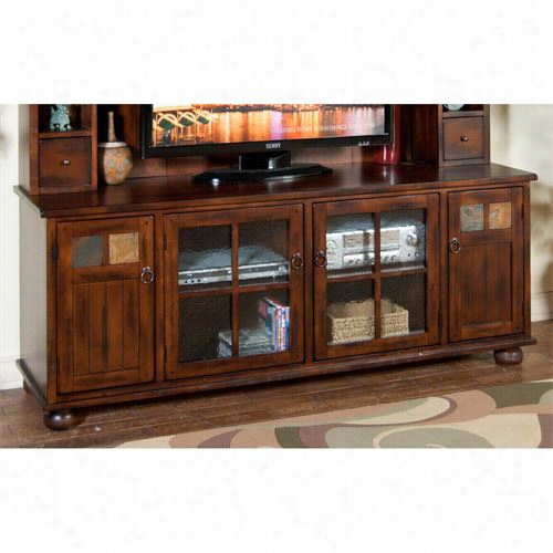 Sunny Designs 2704dc-tc Santa Fe 72"" Tv Console In Dark Chocolate