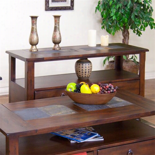 Sunny Designs 3164dc-s Santaf E Sofa/console Table With Drawers In Dark Chocolate