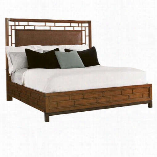 Tommy Bahama 536-135c Ocean Club Pradise California King Point Bed In Bali/concealment Walnut