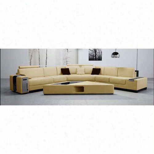 Vig Furniture Vgev2516b Divani Casa Leather Sectional Sofa In Beige