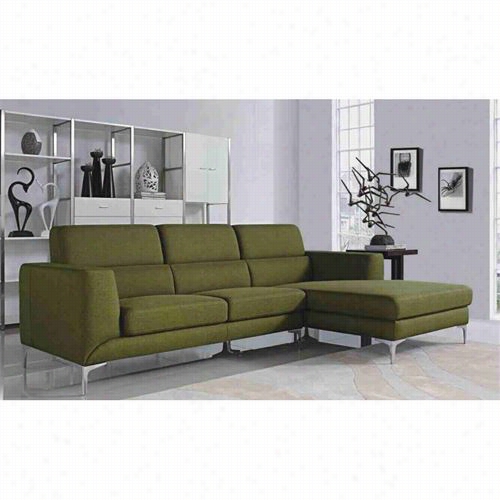 Vig Furniture Vgmb1364c-grn Divani Asa Verdant Fabric Sectional Sofa In Green
