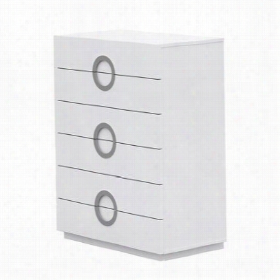 Whiteline Modetn Living Cd1208-wht Eddy 6 Drawers Chest In High Gloss White