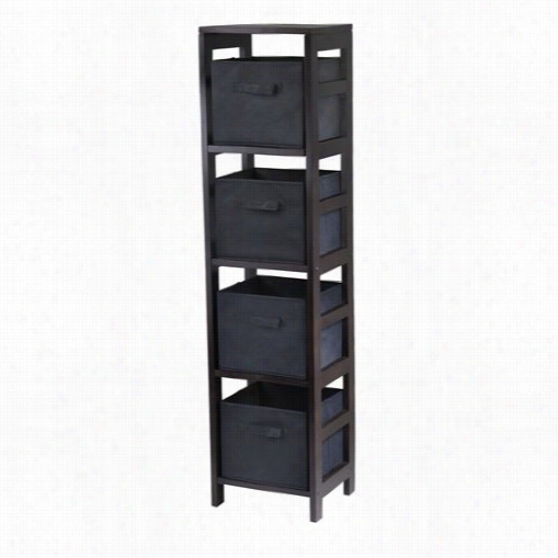 Winsome 92 Capri 4-section N Storage Shelf With 4 Foldable Fabric Baskets