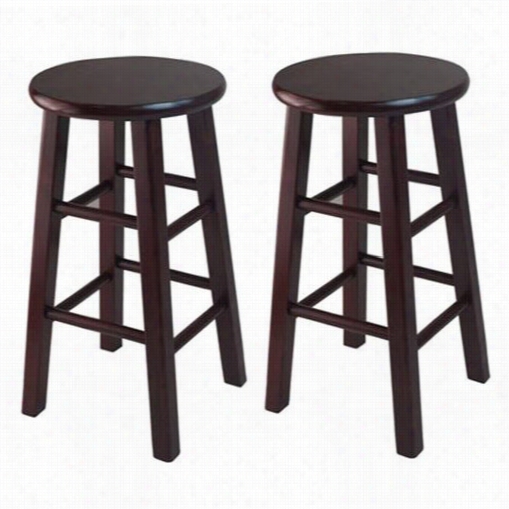 Winsome 92264 Square Leg 24"" Bar Stool In Espresso