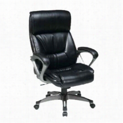 Worksmarrt Ech89301-ec1 Eco Leather Chair Upon Padded Arms And Coated  Base