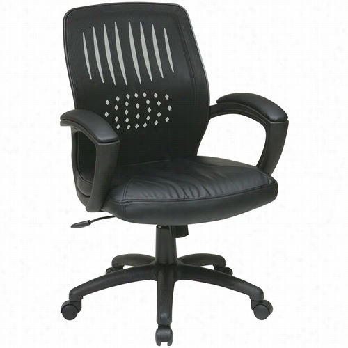 Worksmart Em59722-ec3 Screen Back Chair With Eco Leather Seat