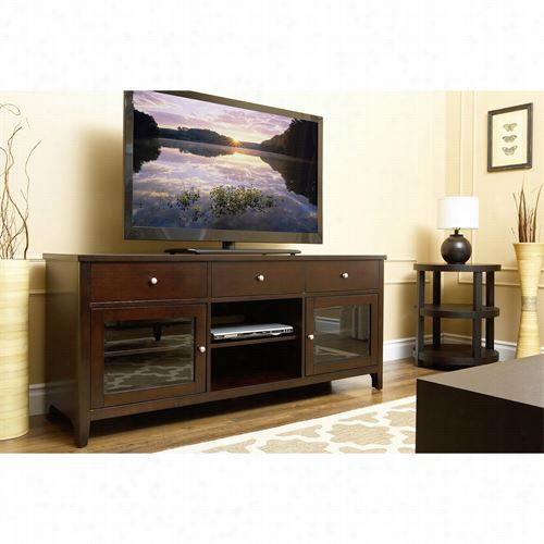 Abbyson Living Hm-5490-1340 Aussie 64"" Soolid Oak Wood Tv Console