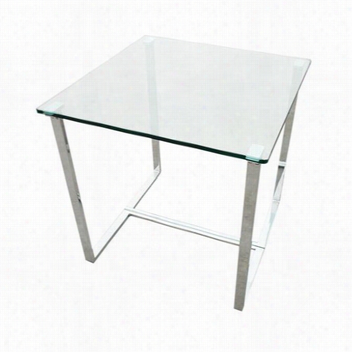Allan Copley Dw Signs 20803-02 Edwin Square End Table In The Opinion Of Glass Top On Chromme Plated Base