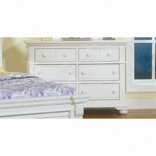 American W0odcrafters 6510-2600 Cottage Traditions Doube Dresser In Eggshellw Hite