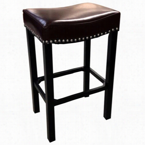 Armen Living Lcmbs013baxx26 Tudor 26""  Backlesa Stationary Barstool In Brown Bonded Leather