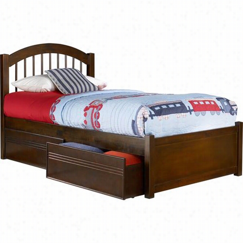 Atlantic Furniture Ap9432011 Windsor Full Bed With  Flat Panel Footboard And Flat Panel Under Bed Drawers