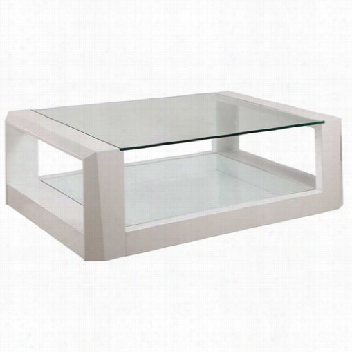 Bassett Mirror 2745-100cec Cristobal Rectanle Cocktail Table In White W1th Casters