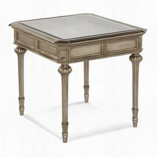 Bassett Mirror T2815-200ec Palzazina Rectangle End Table In Chaampaign Silver