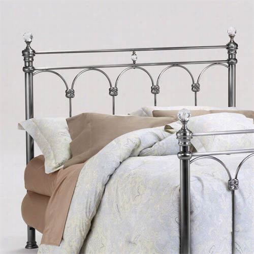 Bernards 1130 Athena Nickel With Crystal Finials Full Headboard