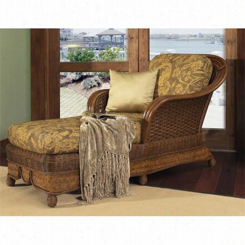 Boca Rattan 32007 Moroccan Chaise Lounge In Ruban Mahogany With Cusshion