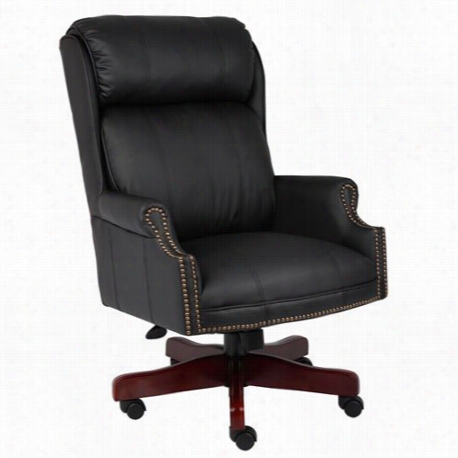 Boss Offic Eprodicts B980-cp Traditional High B Ack Caressofttplus Chair In Mahogany