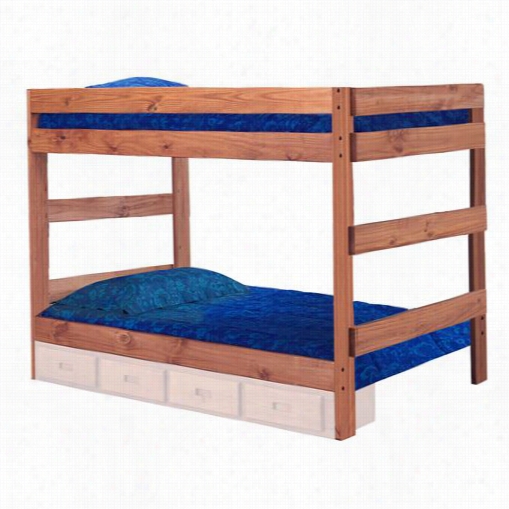 Chelsea Home Furniture 312010-411 Full Over Full One Picee Bunk Bed In Mahogany Stain
