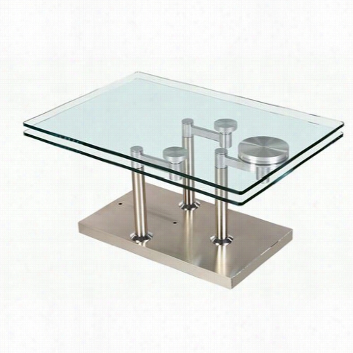 Chintaly Imports 8164-cocfkail-able Two Rectangula Motion Glass Top Cocktail  Table