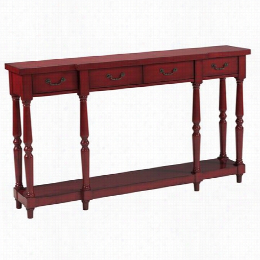 Coast To Coast 61666four Drawer Console Taable In Isaac  Burnished  Red